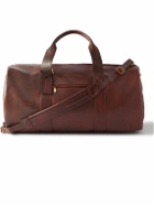 Brunello Cucinelli - Vitello Nuvolato Logo-Print Leather Duffle Bag