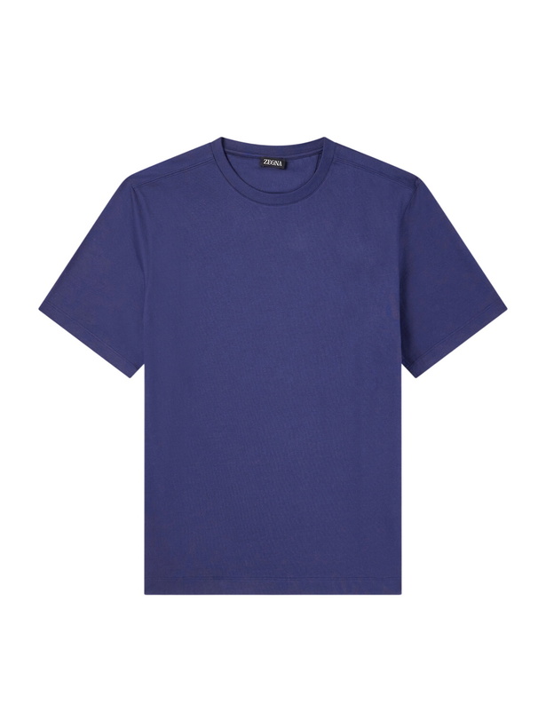 Photo: Zegna - Cotton-Jersey T-Shirt - Blue