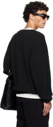 Fear of God ESSENTIALS Black Holiday Waffle Crewneck 90s Sweater