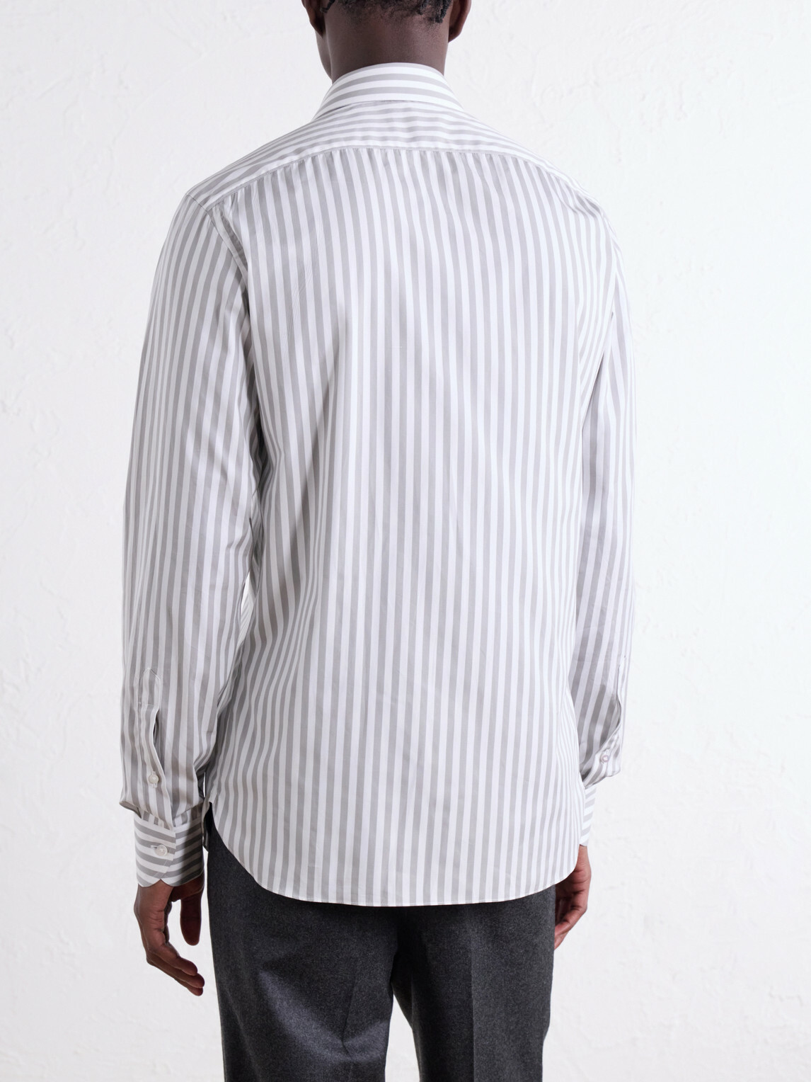 De Petrillo - Striped Cotton-Poplin Shirt - White