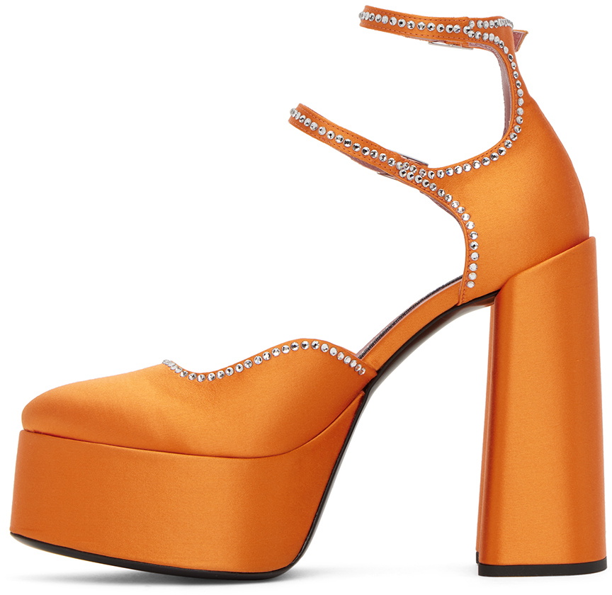 Les Petits Joueurs Orange Sole Jane Heels