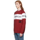 Givenchy Red and White Vintage Fit Logo Sweatshirt