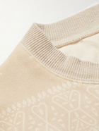 KAPITAL - Bandana-Print Cotton-Jersey and Quilted Shell Sweatshirt - Neutrals