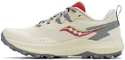 Saucony Gray & Red Peregrine 14 Sneakers