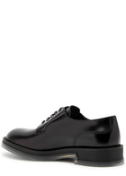 Alexander Mcqueen Glossed Leather Derby Shoes Black
