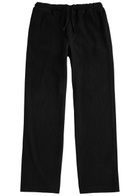 Percival Crinkled Stretch-cotton Trousers Black