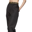 Versace Underwear Black Nylon Greek Key Lounge Pants