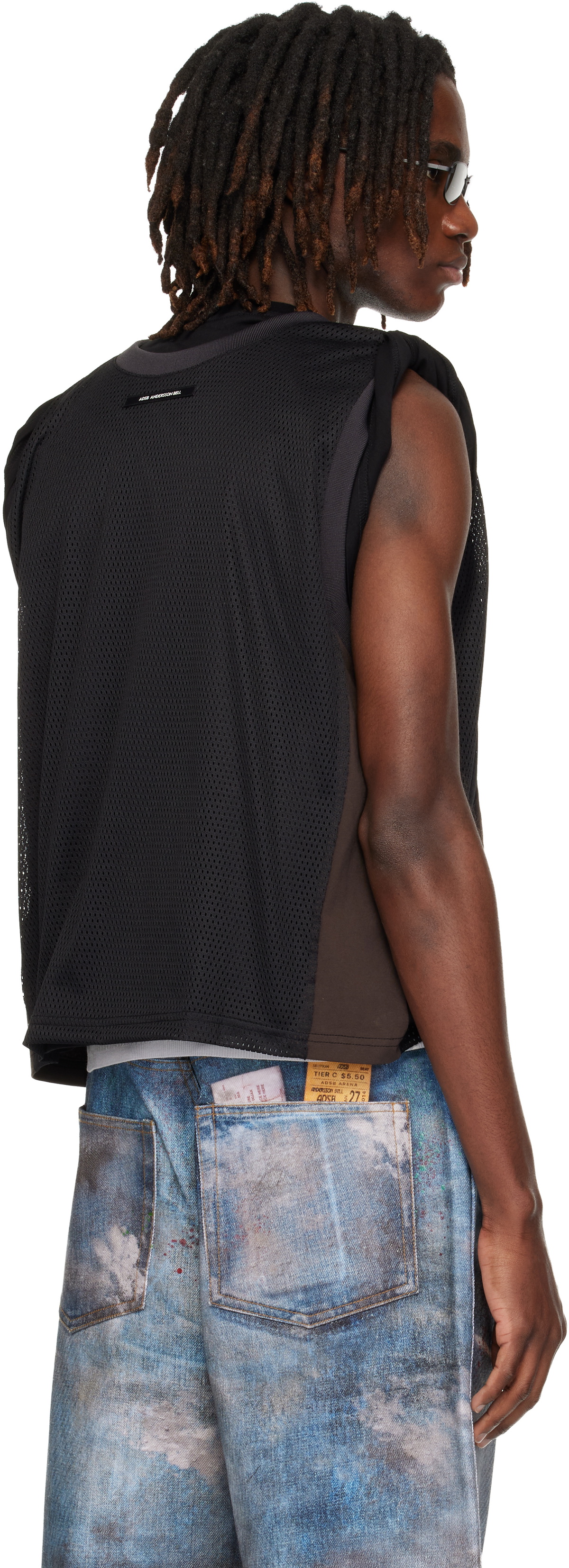 Andersson Bell Black & Brown Basketball Jersey Layered Roll Up T-shirt