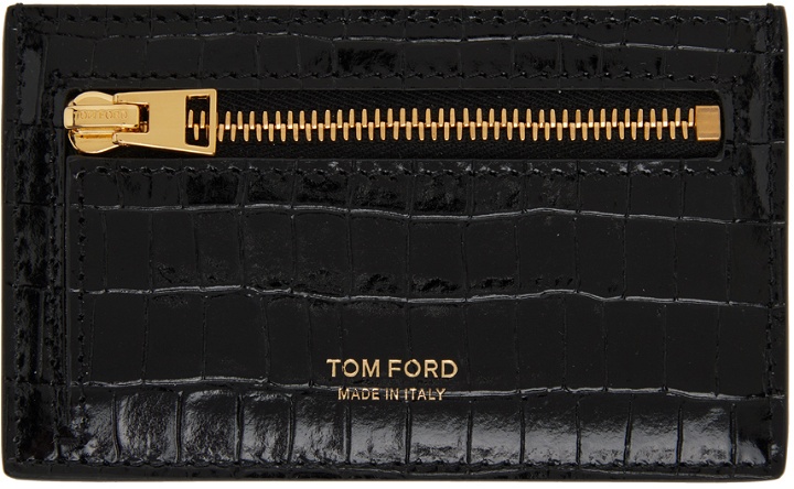 Photo: TOM FORD Black Croc-Embossed Card Holder
