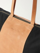Aimé Leon Dore - Logo-Embossed Leather-Trimmed Canvas Tote - Black