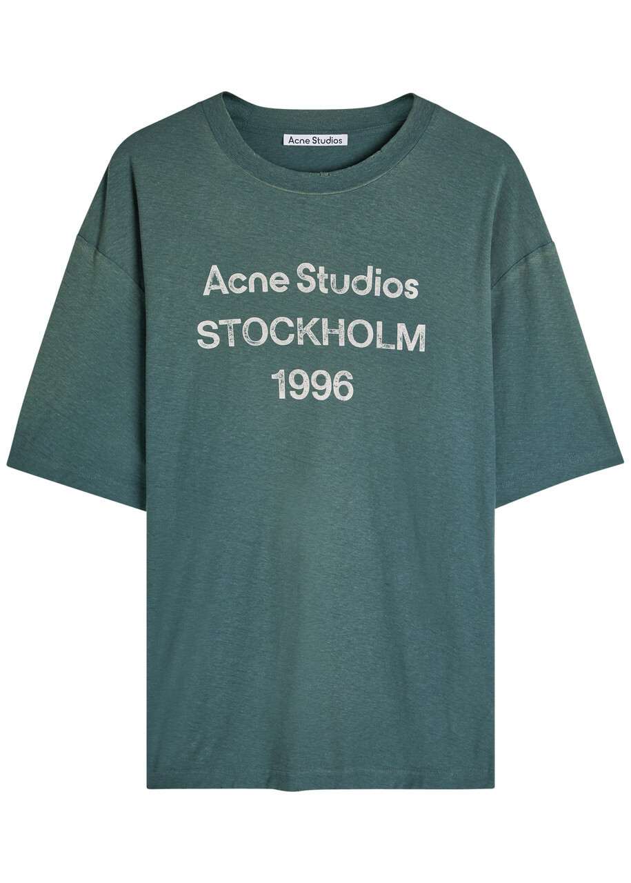 Acne Studios Men's Edlund Logo Wings T-Shirt in Faded Black
