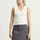mfpen Women's V-Neck Tank Top in Off White Stripe