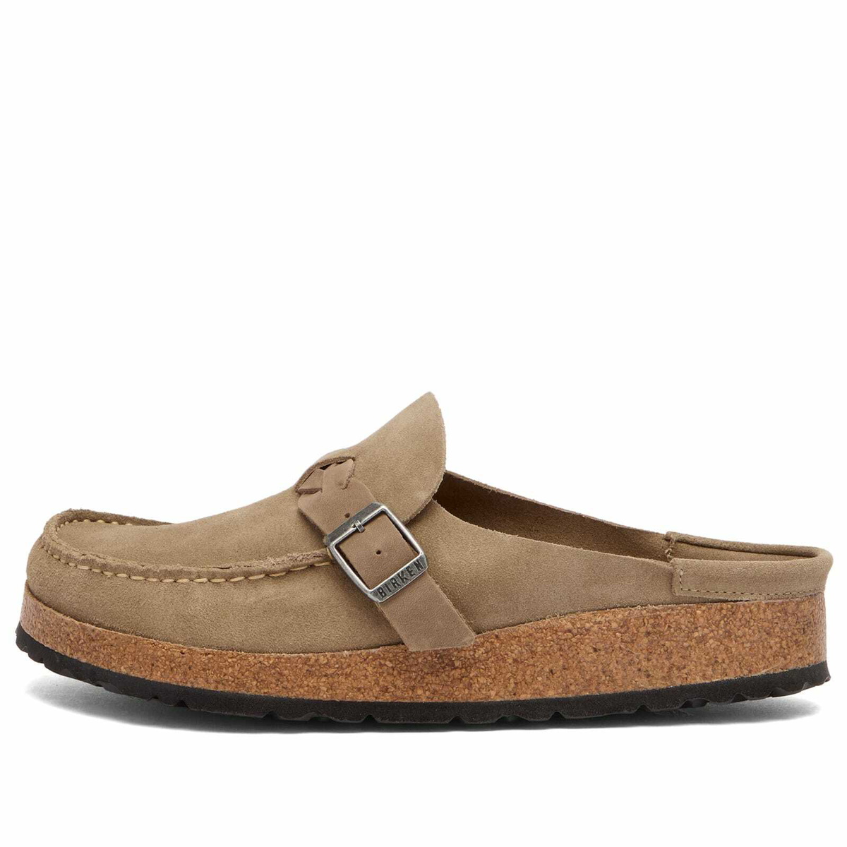 Birkenstock Women's Buckley Braided in Taupe Suede