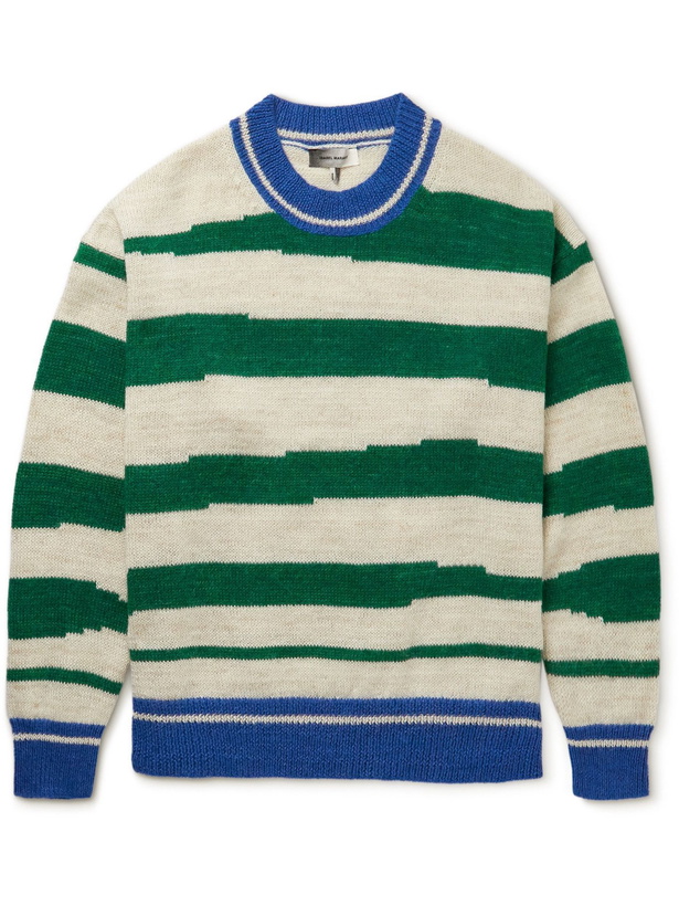 Photo: Isabel Marant - Solwy Striped Alpaca-Blend Sweater - Green