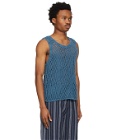 Nicholas Daley Blue Knit Garment-Dyed Vest
