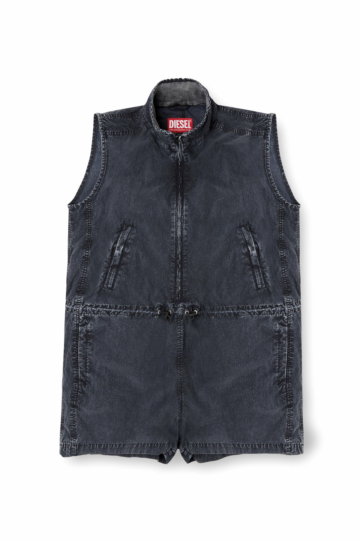 Diesel Playsuit in treated nylon - Jumpsuits Womens in Blue