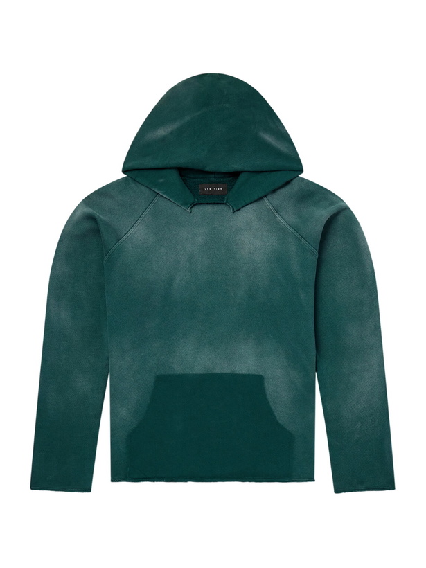 Photo: Les Tien - Cotton-Jersey Raglan Hoodie - Green