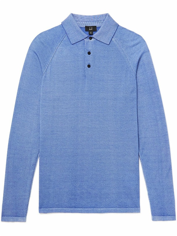 Photo: Dunhill - Garment-Dyed Cashmere Polo Shirt - Blue