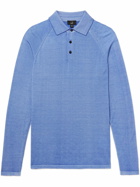 Dunhill - Garment-Dyed Cashmere Polo Shirt - Blue
