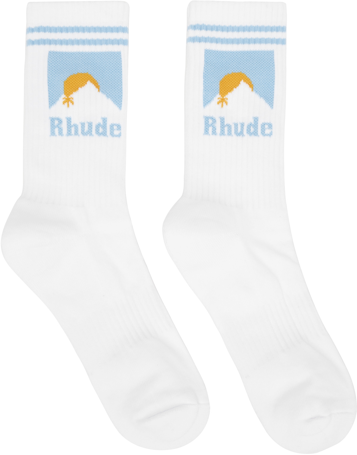 Rhude White Moonlight Socks