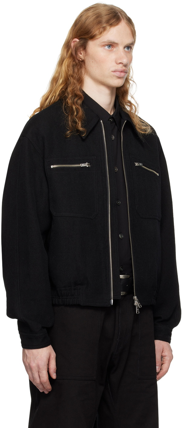 COOR gimmick denim double zip jacket Fake Two-Piece Hooded Zip-Up 