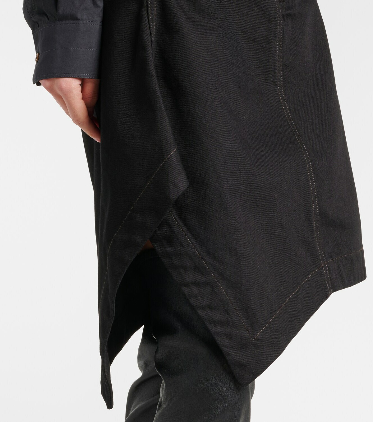 Lemaire Asymmetric denim midi skirt