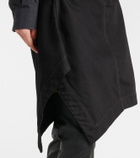 Lemaire Asymmetric denim midi skirt