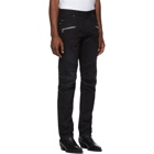 Balmain Black Straight Ribbed Jeans