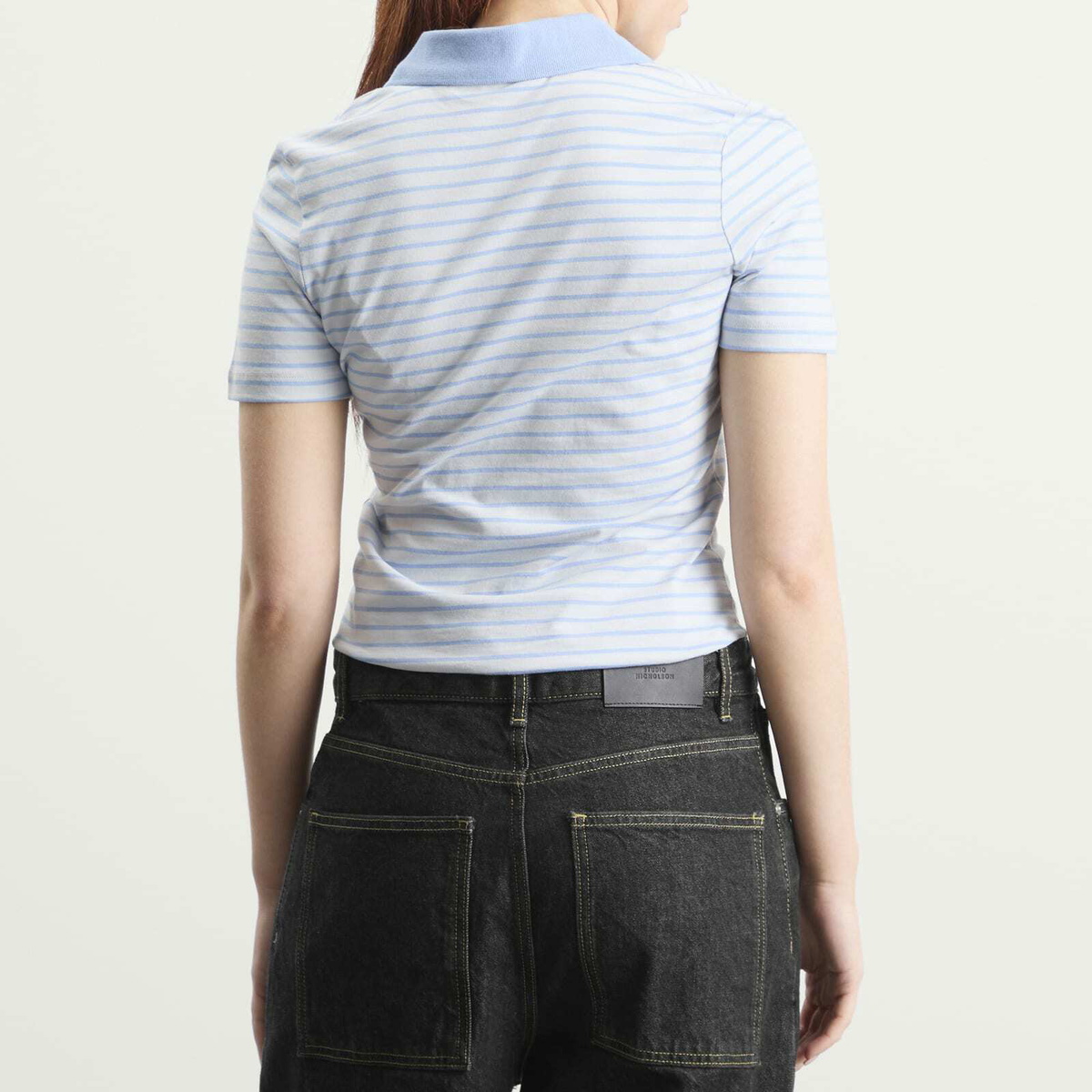 Samsøe Samsøe Women's Saella Short Sleeve Polo Top in Bel Air Stripe