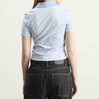 Samsøe Samsøe Women's Saella Short Sleeve Polo Top in Bel Air Stripe