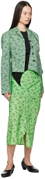 J.Kim Black & Green Paneled Maxi Dress