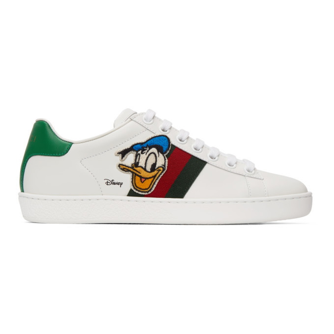 Photo: Gucci White Disney Edition Donald Duck Ace Sneakers
