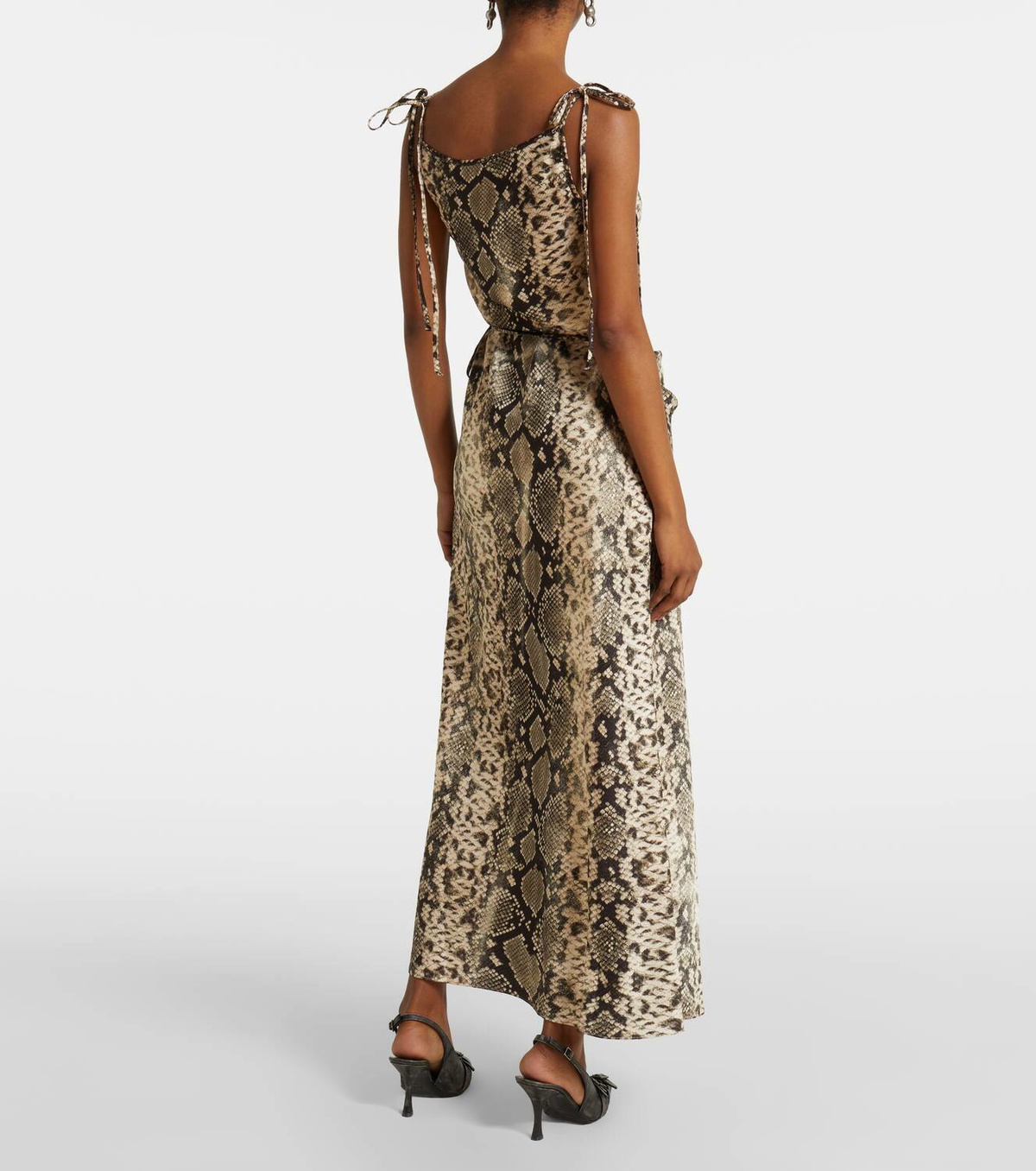 Acne Studios Dayla snake-print satin midi dress Acne Studios