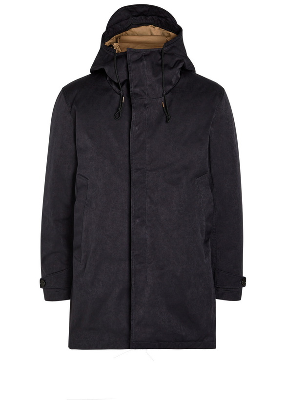 Photo: Ten C Quilted Hooded Parka Coat Blue