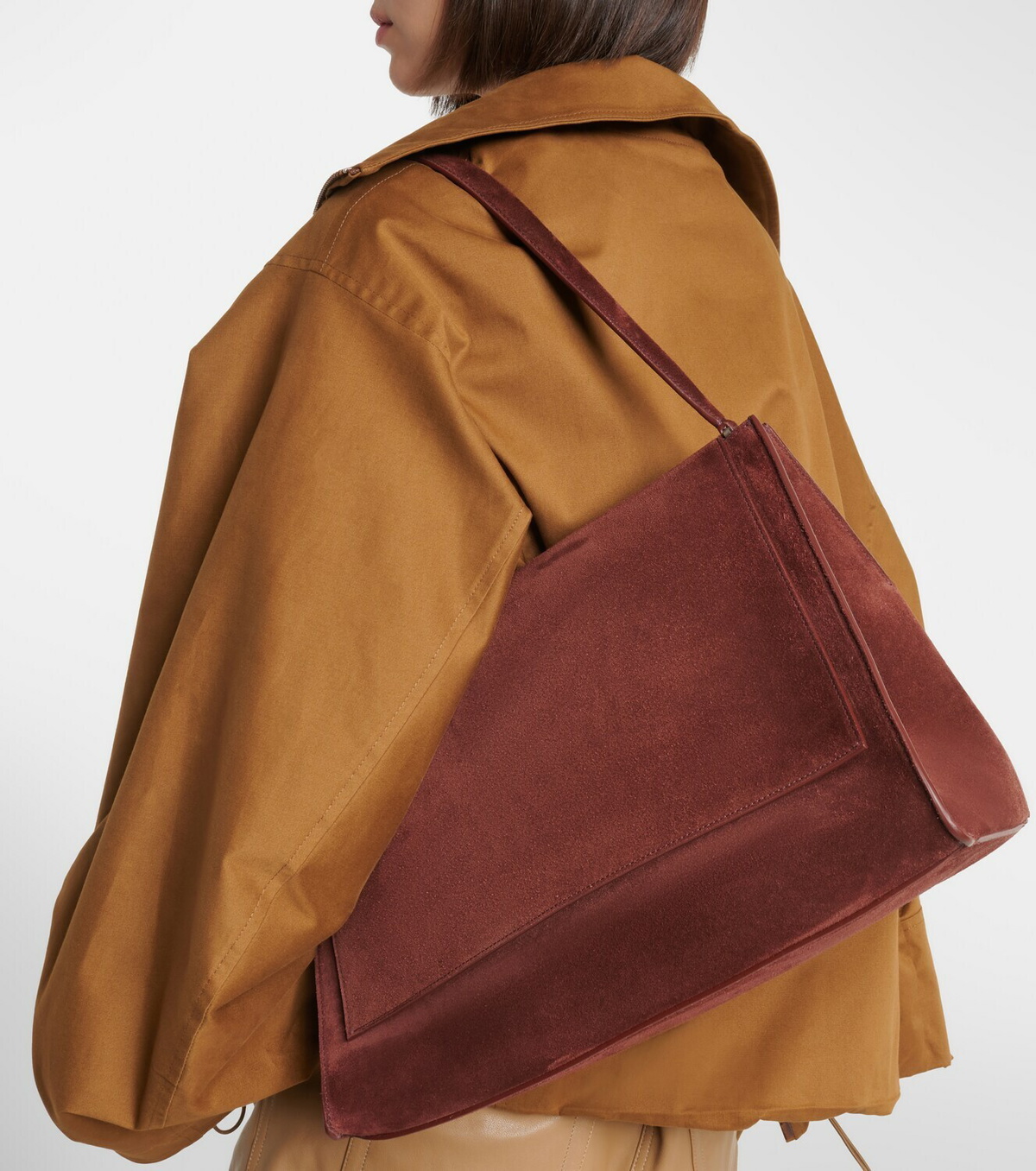 Nour Hammour Amal suede shoulder bag