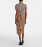 Acne Studios Floral lace midi skirt