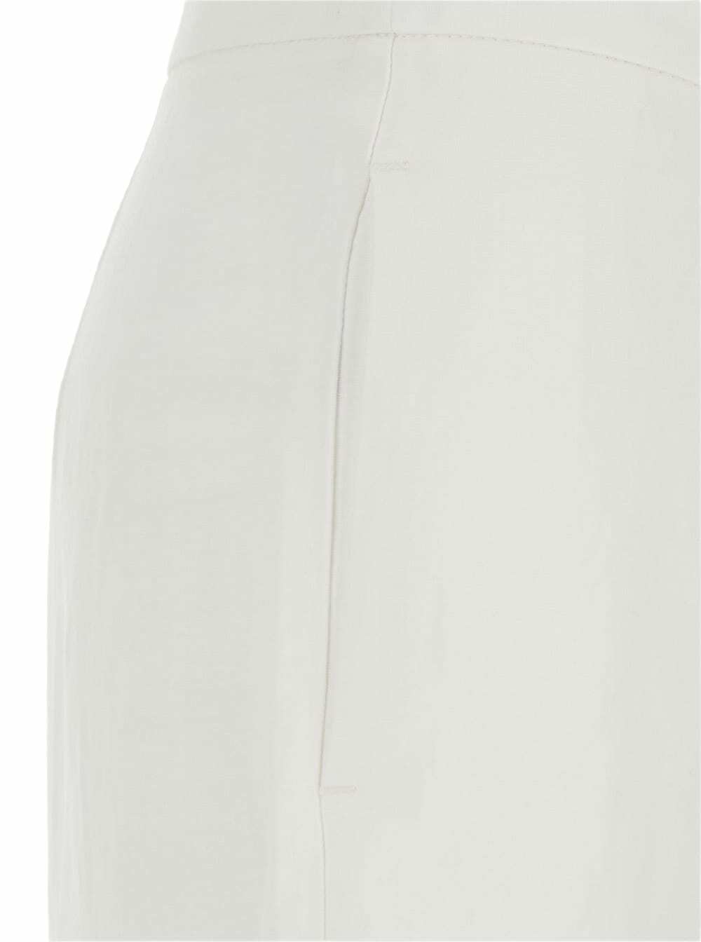 Merci White Pants With Hidden Front Closure And Turn-up Edges In Fabric Woman