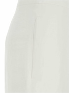 Merci White Pants With Hidden Front Closure And Turn-up Edges In Fabric Woman