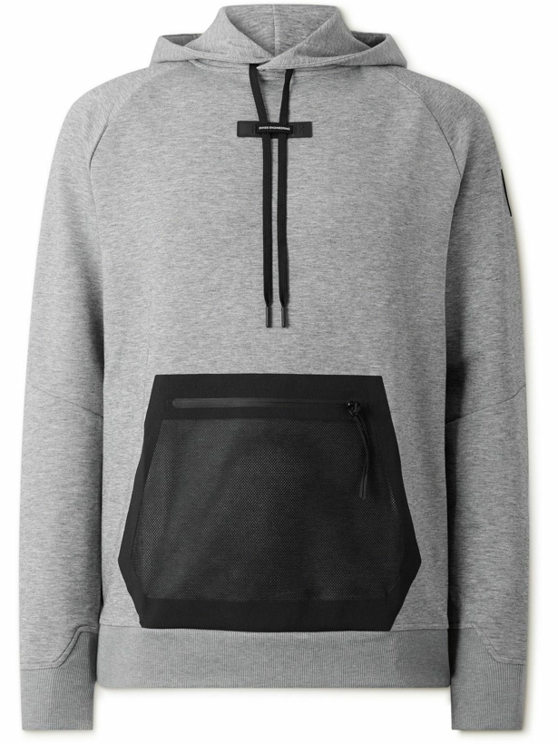 Photo: ON - Mesh-Panelled Logo-Appliquéd Recycled-Jersey Hoodie - Gray