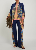 Etro Printed Asymmetric Silk Shirt Multicoloured