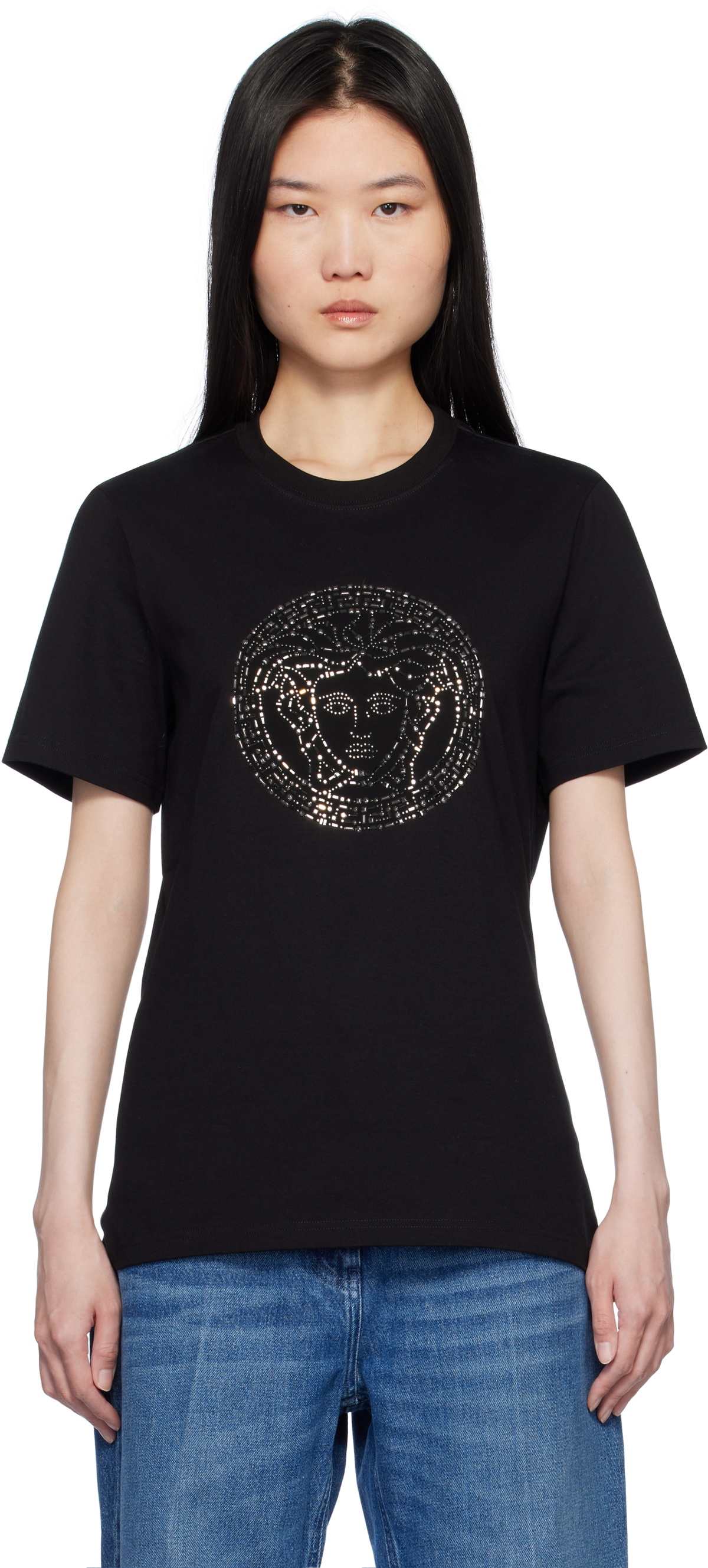VERSACE メドゥーサ Tシャツ ブラック Versace メドゥーサ ミラノ Tシャツ | ブラック | FARFETCH JP