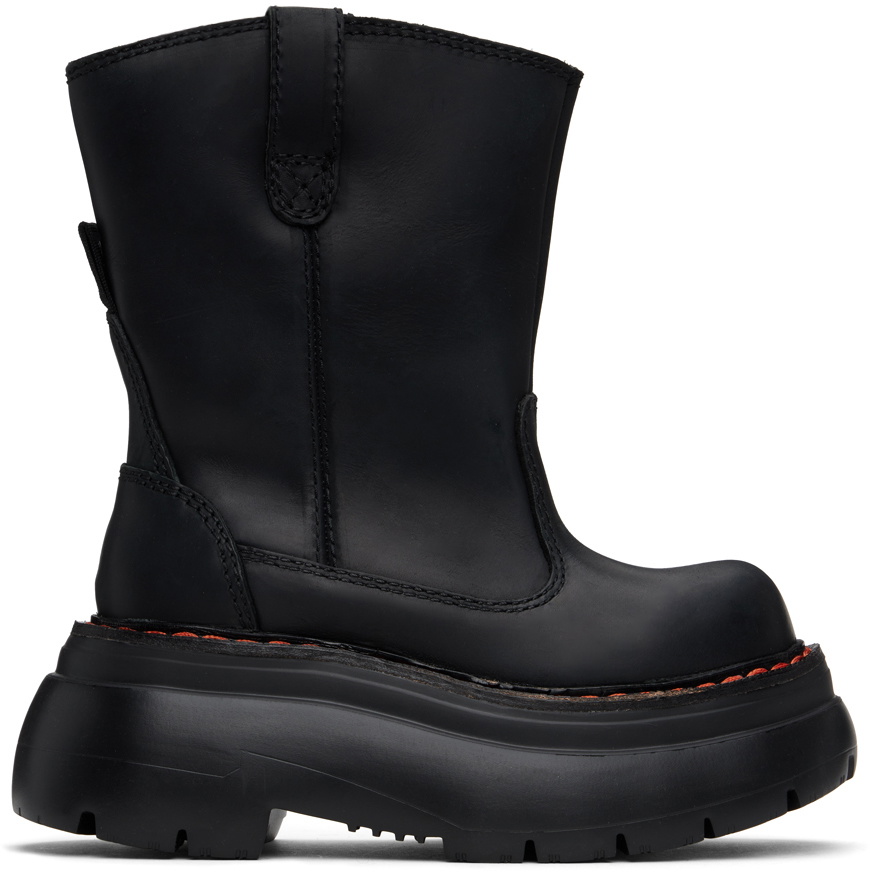 R13 Black Chunky Workwear Boots R13