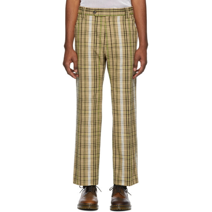 Photo: Kenzo Beige Cotton Check Trousers