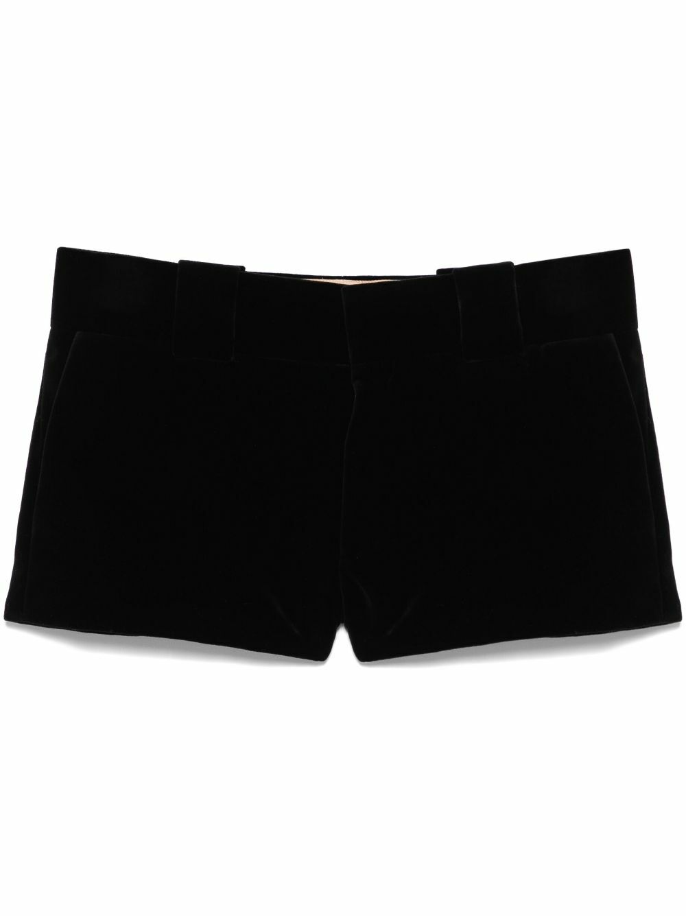 Velvet Suspender Shorts- Black
