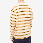 Edwin Men's Long Sleeve Quarter Stripe T-Shirt in Orange