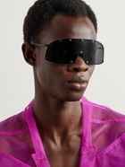 Rick Owens - Shielding D-Frame Studded Stainless Steel Sunglasses