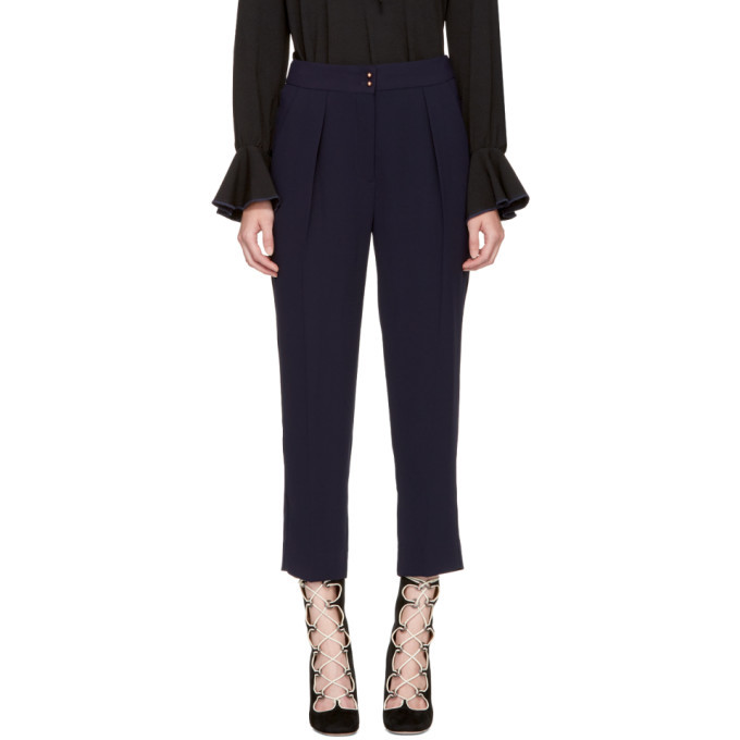 Photo: See by Chloe Navy Crepe Sable Trousers