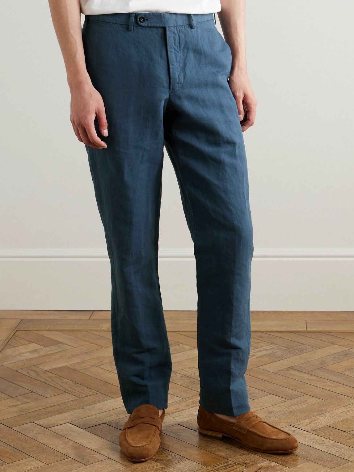 Sid Mashburn - Sport Straight-Leg Hemp and Cotton-Blend Canvas Trousers - Blue