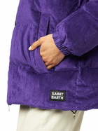 MC2 Saint Barth Woman Purple Corduroy Down Padded Jacket With Hoodie