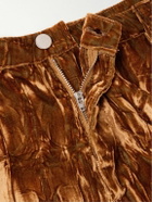Collina Strada - Lawn Wide-Leg Crushed-Velvet Cargo Trousers - Brown